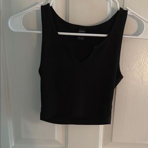 SHEIN Black Fitted Sleeveless Crop Tank Top